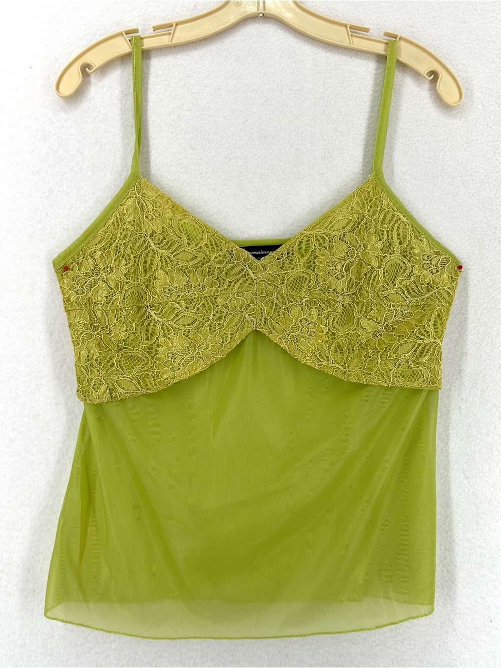 Y2K Euro Lace Mesh Cami Top Women’s Medium Green